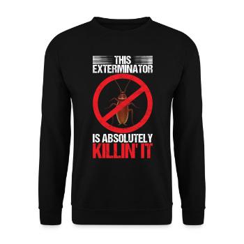 Pest Control Exterminator - Unisex Sweatshirt - black - Front - Alina (178cm) & Michal (187cm)