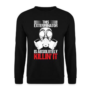 Pest Control Exterminator - Unisex Sweatshirt - black - Front - Alina (178cm) & Michal (187cm)