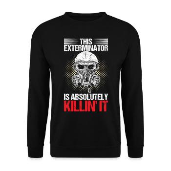 Pest Control Exterminator - Unisex Sweatshirt - black - Front - Alina (178cm) & Michal (187cm)