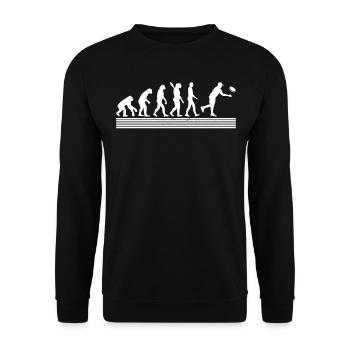 Disc Golf Disc Golfer Evolution disc golf player - Unisex Pullover - Schwarz - Vorne - Alina (178cm) & Michal (187cm)