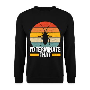 Pest Control Exterminator - Unisex Sweatshirt - black - Front - Alina (178cm) & Michal (187cm)