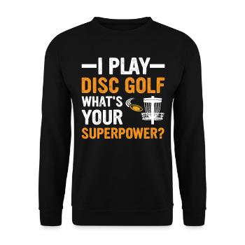 Je joue au disc golf, quel est votre superpouvoir - Disc Gol - Sweat-shirt Unisexe - noir - Devant - Alina (178cm) & Michal (187cm)