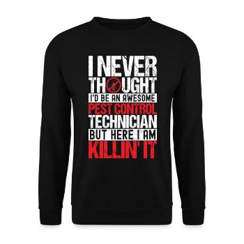 Pest Control Exterminator - Unisex Sweatshirt - black - Front - Alina (178cm) & Michal (187cm)