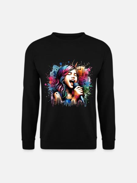Mädchen, die gerne singen - Unisex Pullover - Schwarz