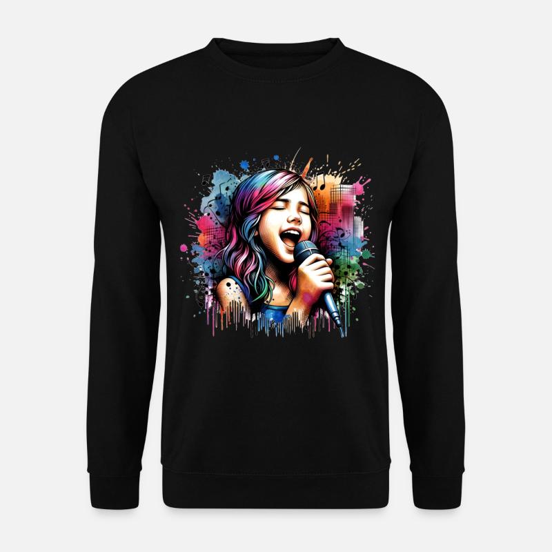 Girl Who Love Singing - Unisex Sweatshirt - black