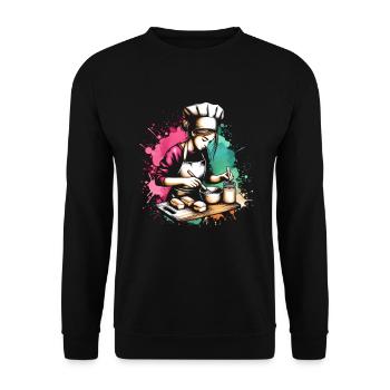 fille qui aime la pâtisserie - Sweat-shirt Unisexe - noir - Devant - Alina (178cm) & Michal (187cm)