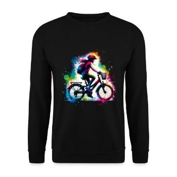 girl who love cycling - Unisex Sweatshirt - black - Front - Alina (178cm) & Michal (187cm)