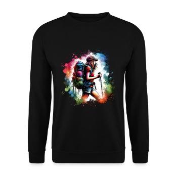 fille qui aime la randonnée - Sweat-shirt Unisexe - noir - Devant - Alina (178cm) & Michal (187cm)