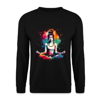 fille qui aime le yoga - Sweat-shirt Unisexe - noir - Devant - Alina (178cm) & Michal (187cm)