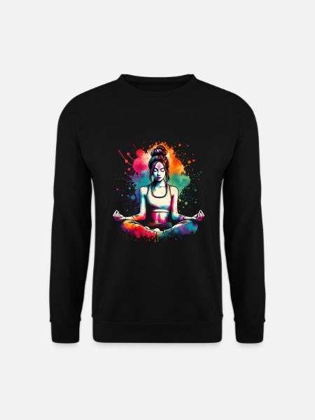 fille qui aime le yoga - Sweat-shirt Unisexe - noir