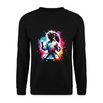 girl who love karate - Unisex Sweatshirt - black - Front - Alina (178cm) & Michal (187cm)