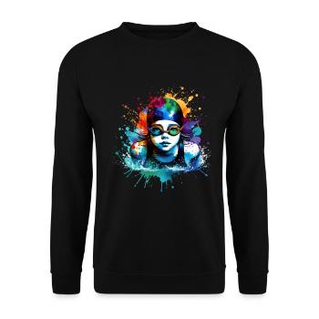 fille qui aime nager - Sweat-shirt Unisexe - noir - Devant - Alina (178cm) & Michal (187cm)