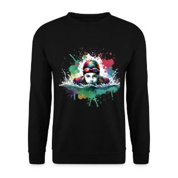 fille qui aime nager - Sweat-shirt Unisexe - noir - Devant - Alina (178cm) & Michal (187cm)