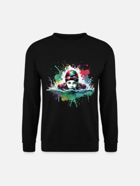 Mädchen, die gerne schwimmen - Unisex Pullover - Schwarz