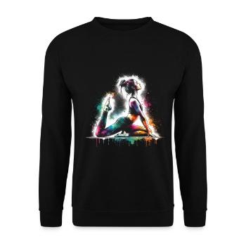 fille qui aime le Pilates - Sweat-shirt Unisexe - noir - Devant - Alina (178cm) & Michal (187cm)