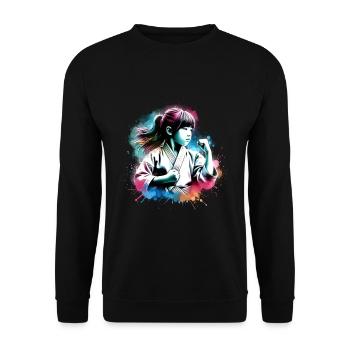 fille qui aime les arts martiaux - Sweat-shirt Unisexe - noir - Devant - Alina (178cm) & Michal (187cm)