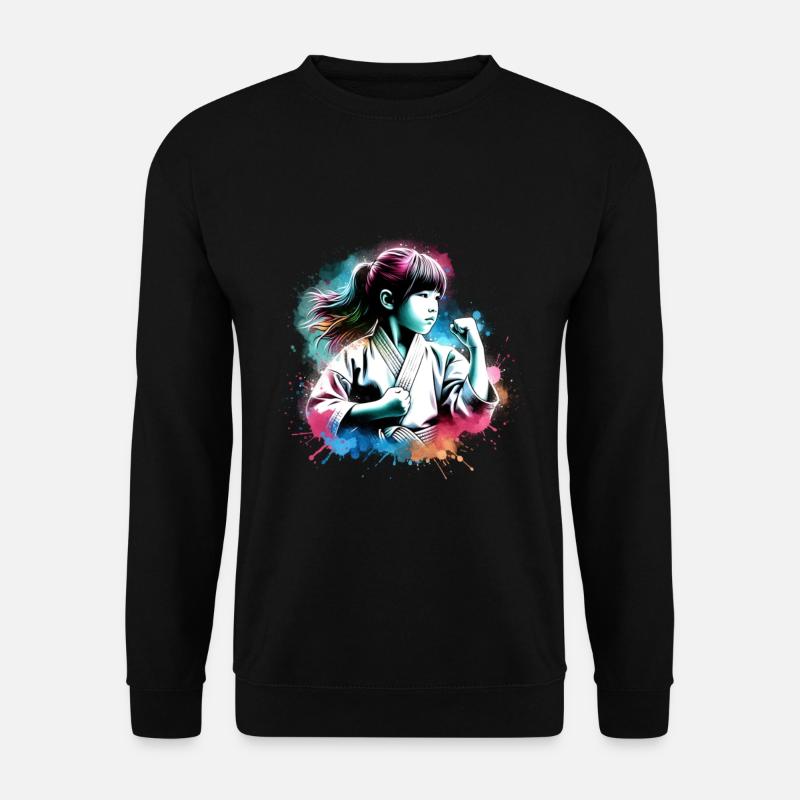 Mädchen, die Kampfsport lieben - Unisex Pullover - Schwarz