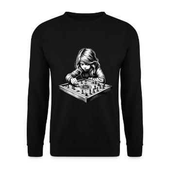 fille qui aime les jeux de société - Sweat-shirt Unisexe - noir - Devant - Alina (178cm) & Michal (187cm)