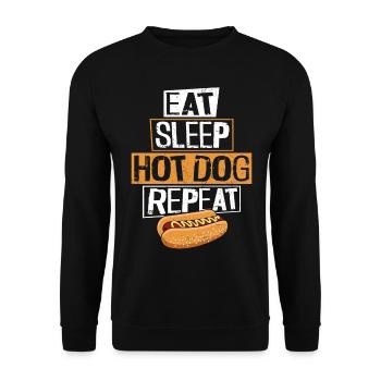 Hot Dog Adult Eat Sleep Hot Dog - Unisex Sweatshirt - black - Front - Alina (178cm) & Michal (187cm)