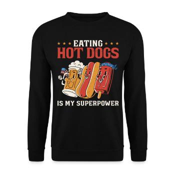 Hot Dog Adulte Manger des hot-dogs est - Sweat-shirt Unisexe - noir - Devant - Alina (178cm) & Michal (187cm)