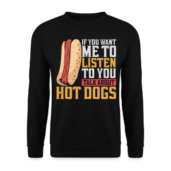 Hot Dog Adult If You Want Me To - Unisex Pullover - Schwarz - Vorne - Alina (178cm) & Michal (187cm)