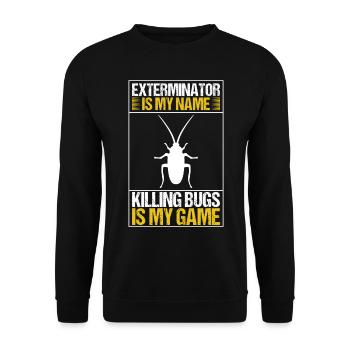 Pest Control Exterminator - Unisex Sweatshirt - black - Front - Alina (178cm) & Michal (187cm)