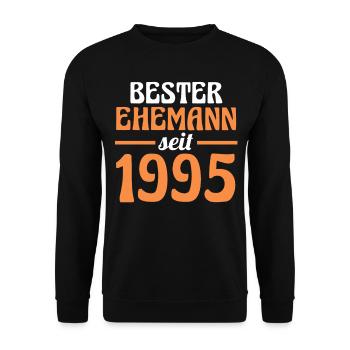 Valentine's Day Best Husband Since 1995 - Unisex Sweatshirt - black - Front - Alina (178cm) & Michal (187cm)