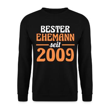 Valentine's Day Best Husband Since 2009 - Unisex Sweatshirt - black - Front - Alina (178cm) & Michal (187cm)
