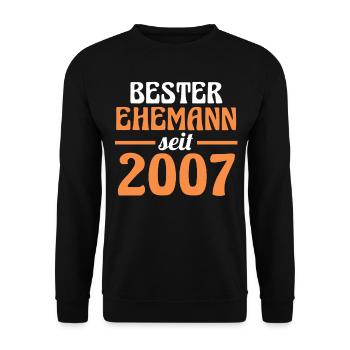 Valentine's Day Best Husband Since 2007 - Unisex Sweatshirt - black - Front - Alina (178cm) & Michal (187cm)
