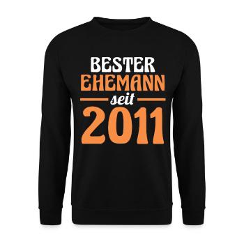 Valentinstag Bester Ehemann Seit 2011 - Unisex Pullover - Schwarz - Vorne - Alina (178cm) & Michal (187cm)