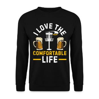 Disc Golf Disc Golfer - J’adore le confort - Sweat-shirt Unisexe - noir - Devant - Alina (178cm) & Michal (187cm)
