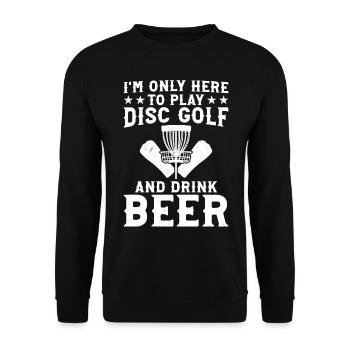 Je ne suis là que pour jouer au disc golf et boire de la bière - D - Sweat-shirt Unisexe - noir - Devant - Alina (178cm) & Michal (187cm)