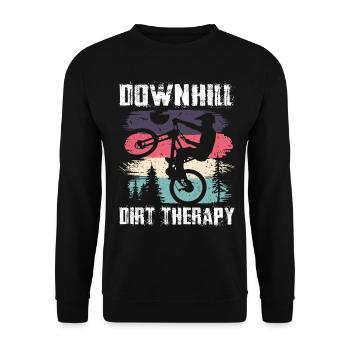 Downhill Dirt Therapy Downhill Mountainbike - Unisex Pullover - Schwarz - Vorne - Alina (178cm) & Michal (187cm)