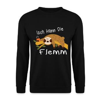 Isch Hann the Flemm Saarland Saarland dialect - Unisex Sweatshirt - black - Front - Alina (178cm) & Michal (187cm)