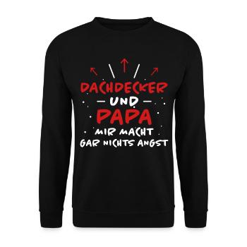 Dachdecker Spruch Job Lustiges Dachdecker Geschenk - Unisex Pullover - Schwarz - Vorne - Alina (178cm) & Michal (187cm)