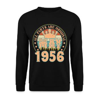 May 1956. May 1956 Birthday Gift. May 1956 - Unisex Sweatshirt - black - Front - Alina (178cm) & Michal (187cm)