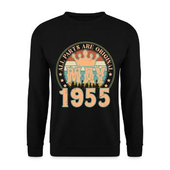 May 1955. May 1955 Birthday Gift. May 1955 - Unisex Sweatshirt - black - Front - Alina (178cm) & Michal (187cm)