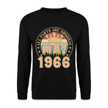May 1966. May 1966 Birthday Gift. May 1966 - Unisex Sweatshirt - black - Front - Alina (178cm) & Michal (187cm)