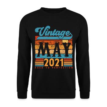 Mai 2021, Vintage-Geburtstagsgeschenk Mai 2021. - Unisex Pullover - Schwarz - Vorne - Alina (178cm) & Michal (187cm)