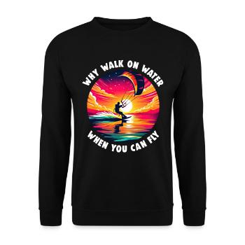 Kitesurfing Why Walk On Water Kitesurfer - Unisex Sweatshirt - black - Front - Alina (178cm) & Michal (187cm)