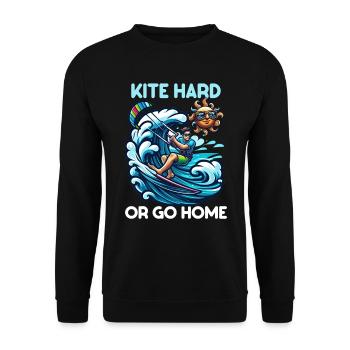 Kitesurf Kite fort ou rentrez chez vous - Sweat-shirt Unisexe - noir - Devant - Alina (178cm) & Michal (187cm)