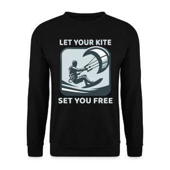 Kitesurf Laissez votre cerf-volant vous libérer Kitesurfeur - Sweat-shirt Unisexe - noir - Devant - Alina (178cm) & Michal (187cm)