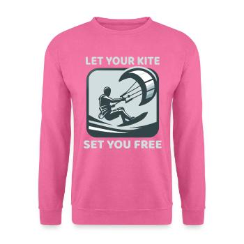 Kitesurf Laissez votre cerf-volant vous libérer Kitesurfeur - Sweat-shirt Unisexe - rose - Devant