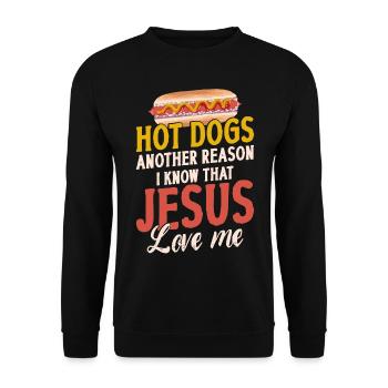 Hot Dog Adult Jesus Faith - Unisex Sweatshirt - black - Front - Alina (178cm) & Michal (187cm)