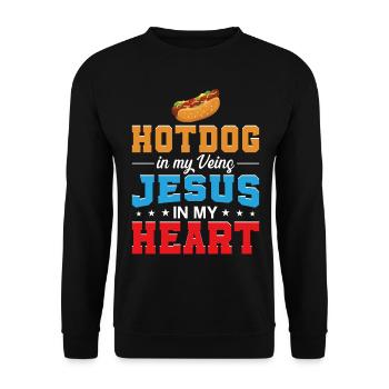 Hot-dog Adulte Jésus Foi - Sweat-shirt Unisexe - noir - Devant - Alina (178cm) & Michal (187cm)