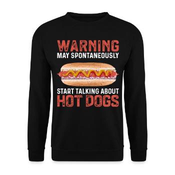 Hot Dog Adult Warning May - Unisex Pullover - Schwarz - Vorne - Alina (178cm) & Michal (187cm)