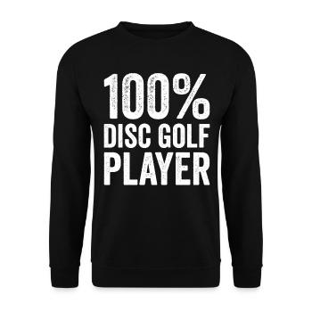 Disc Golfing 100% disc golf player - Unisex Sweatshirt - black - Front - Alina (178cm) & Michal (187cm)