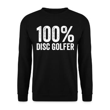Disc Golfing - 100% disc golfer - Unisex Pullover - Schwarz - Vorne - Alina (178cm) & Michal (187cm)