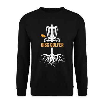 Disc Golf Player Disc Golf Basket Disc Golfer - Unisex Pullover - Schwarz - Vorne - Alina (178cm) & Michal (187cm)