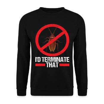 Pest Control Exterminators - Unisex Sweatshirt - black - Front - Alina (178cm) & Michal (187cm)